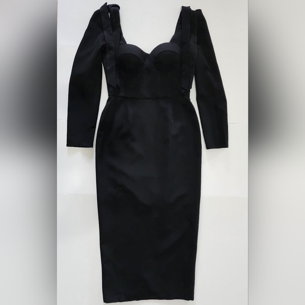 The One by Lichi Black Dress Size L Long Sleeve NWT Cocktail Party  Minimalist